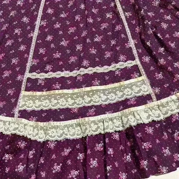 Vintage Gunne Sax 1970s Womens Floral Lace Prairie Calico Cottagecore Skirt 13 - Picture 14 of 16